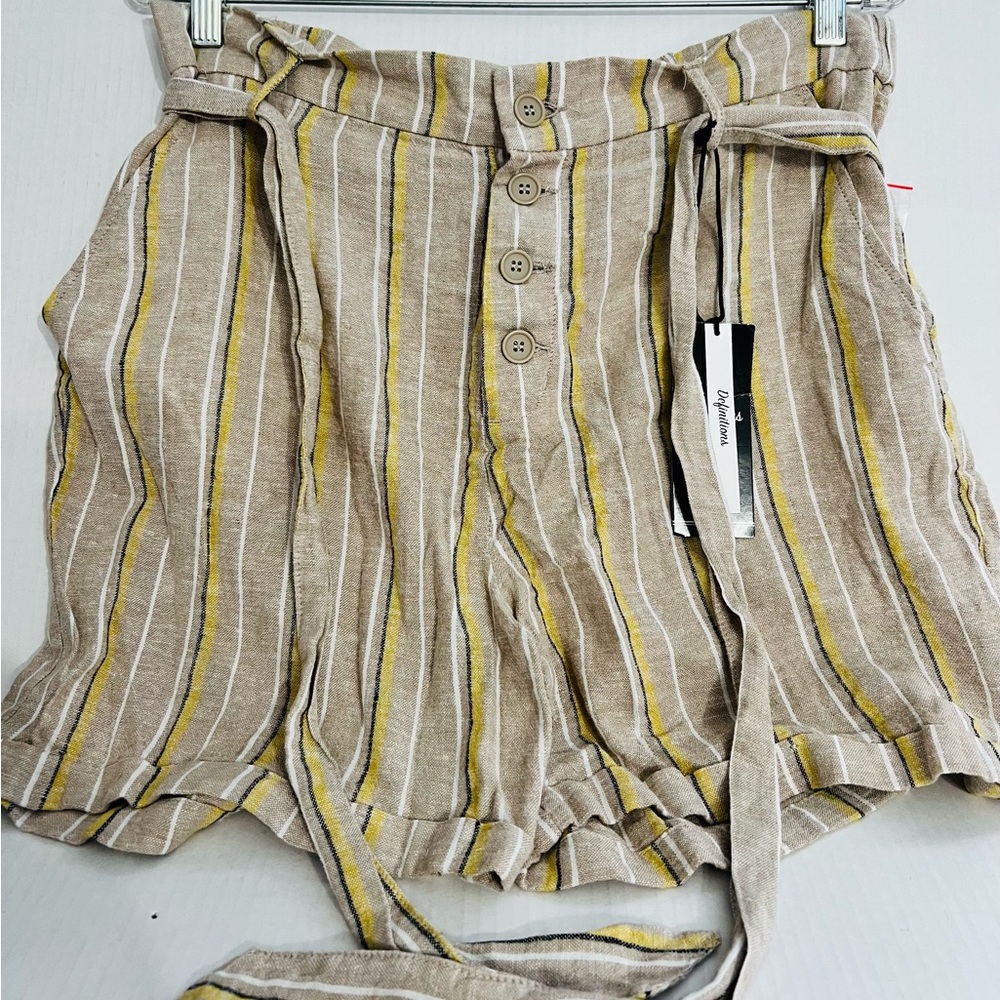 Definitions by D Jeans Striped Linen Blend Women Shorts